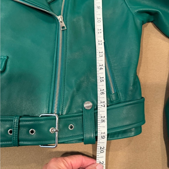 Soia & Kyo Green Genuine Lamb Leather Biker Jacket - Size X-Small - NWOT - Picture 10 of 10